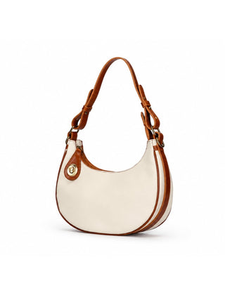 Italian Leather Buckle Crescent Bag