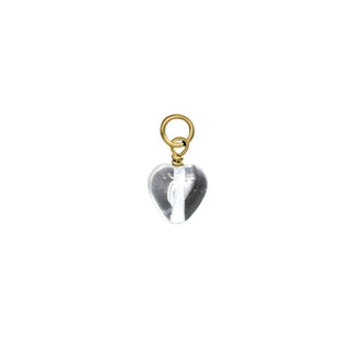 Tiny Crystal Clear Glass Heart Charm