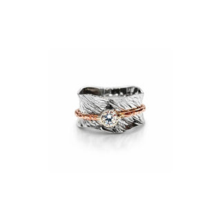 Cubic Zirconia Sterling Silver Spinner Ring