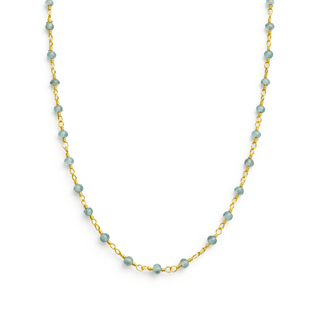 dainty gold gemstone chain with appatite gemstones 