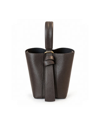 Italian Leather Bucket Bag, Solid Color Collection