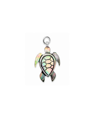 Dark Mother of Pearl Sea Turtle Charm