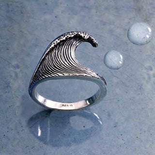 Dimensional Wave Ring, Sterling Silver