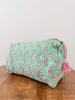 Mint Pastel Block Print Pouch