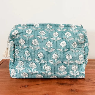 Dusk Blue Block Print Pouch