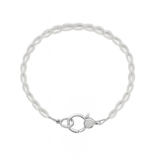 Tiny Pearl Charm Holder Bracelet