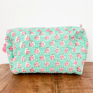 Mint Pastel Block Print Pouch