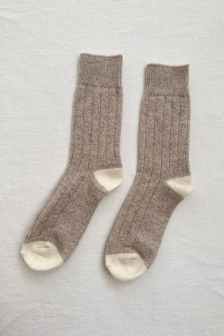 Oatmeal Cashmere Blend Socks