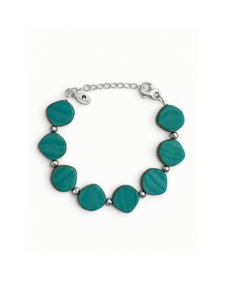 Turquoise Small Circle Glass Beaded Bracelet