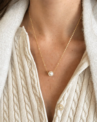 Freshwater Pearl Floating Pendant Necklace