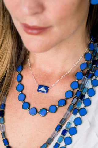 Martha's Vineyard Navy Blue Island Pendant Necklace