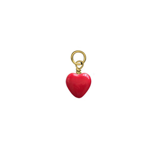 Tiny Red Glass Heart Charm