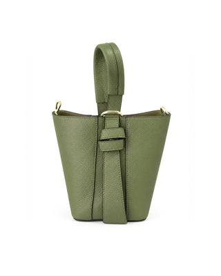 Italian Leather Bucket Bag, Solid Color Collection