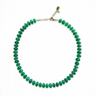 Emerald Green Chalcedony Gemstone Necklace