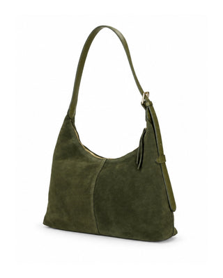 Suede & Italian Leather Shoulder Bag