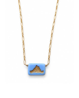 Martha's Vineyard Hydrangea Blue Island Pendant Necklace