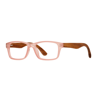 Blush Pink Walnut Wood Blue Light Filtering Eyeglass Readers