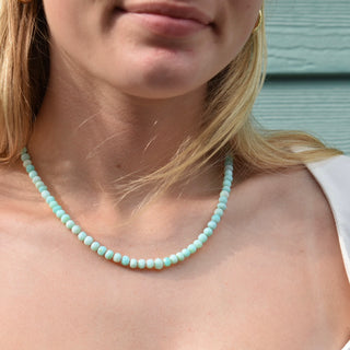 Blue Peruvian Opal Gemstone Necklace