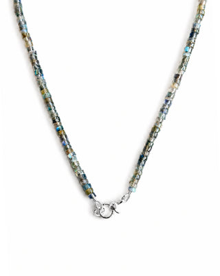 Mini Labradorite Charm Holder Necklace