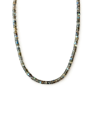 Mini Labradorite Charm Holder Necklace