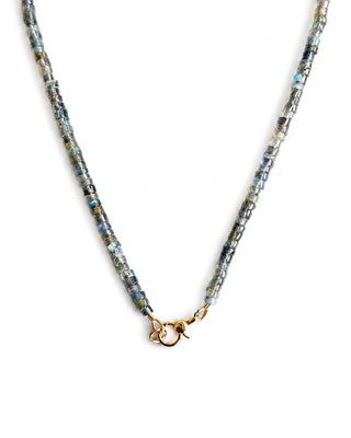 Mini Labradorite Charm Holder Necklace