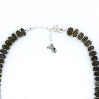 Labradorite Gemstone Necklace, Faceted Rondelle