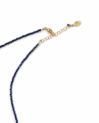 Scallop Shell Mother of Pearl Pendant Lapis Necklace