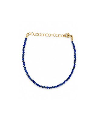Mini Lapis Lazuli Gemstone Bracelet, Tiny Faceted Gemstone Bracelet