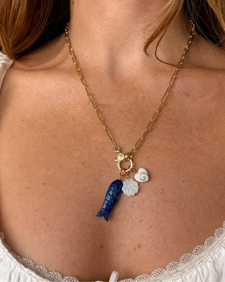 Carved Lapis Lazuli Gemstone Fish Charm
