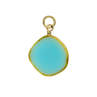 Light Sky Blue Circle Glass Charm