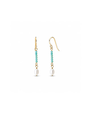 Mini Amazonite & Pearl Earrings