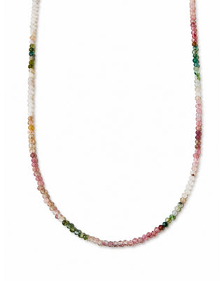 Mini Tourmaline Gemstone Necklace, Tiny Gemstone Necklace