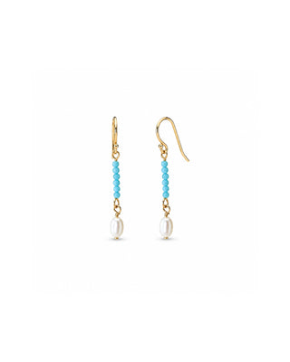 Mini Turquoise & Pearl Earrings