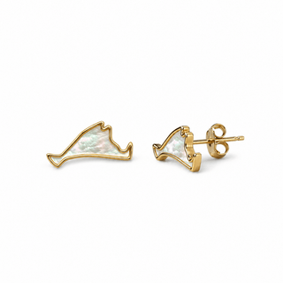 mother of pearl martha's vineyard stud earrings in gold vermeil on white background

