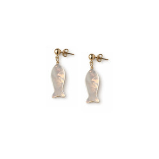 Mother of Pearl Fish Post Earrings