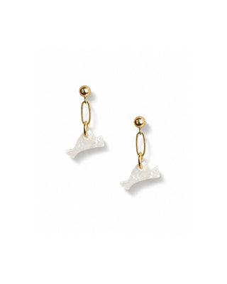 Martha's Vineyard Island 14k gold fill post earrings on white background
