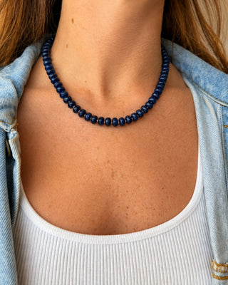Navy Blue Smoothie Beaded Necklace