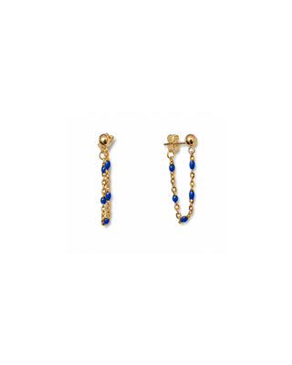 Dotted Enamel Chain “Swag Stud” Earrings