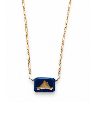 Martha's Vineyard Navy Blue Island Pendant Necklace