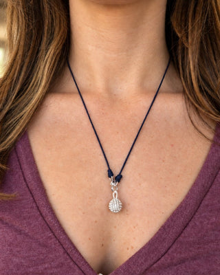 Navy Knotted Charm Holder Necklace