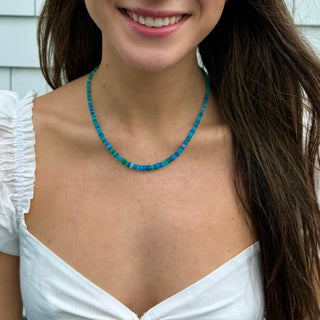 Ethiopian Opal Necklace in Ocean Blues, Graduated Opal Gemstone Strand in Ocean Mix