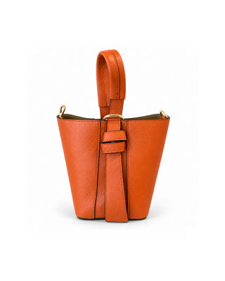 Italian Leather Bucket Bag, Solid Color Collection