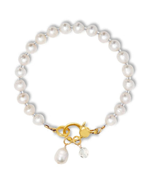 Pearl Charm Holder Bracelet, Gold Vermeil