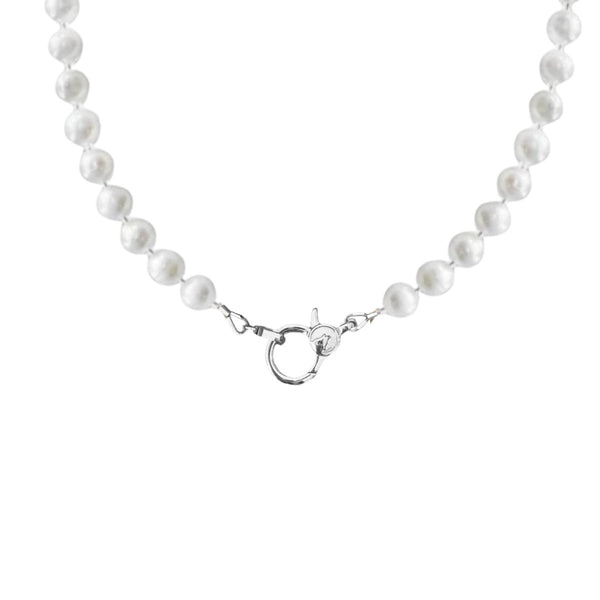 ＊UNISEX pearl & silver925 charm necklace Pearl Charm Holder Necklace – Stefanie Wolf Designs