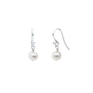White Freshwater Pearl Drop Earrings