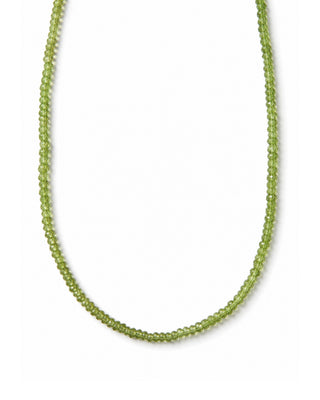 Mini Peridot Gemstone Necklace, Tiny Gemstone Necklace