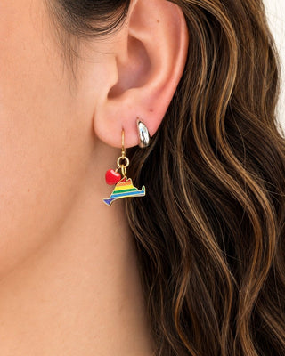 Rainbow Heart Martha's Vineyard Drop Earrings