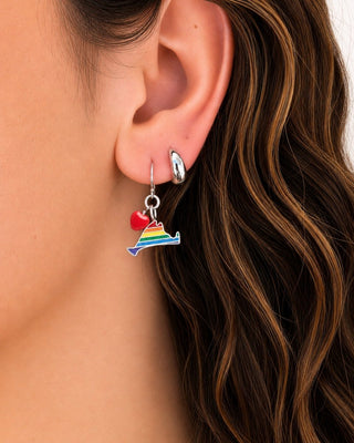 Rainbow Heart Martha's Vineyard Drop Earrings