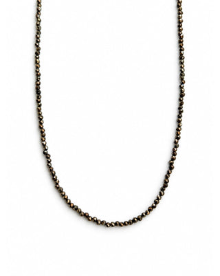 Mini Pyrite Gemstone Necklace, Tiny Gemstone Necklace