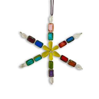 rainbow multicolor beaded snowflake